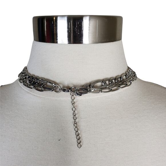 ADORNIA Mixed Chain Feather Lariat Layered Necklace NEW - Picture 4 of 8